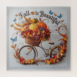 Autumn Bicycle Erntedank Blooms Wall Art Puzzle