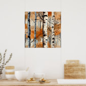 Autumn Birch Trees Poster (Küche)