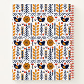 Autumn Bird Folk Art Muster Notizblock (Rückseite)