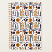 Autumn Bird Folk Art Muster Planer (Vorderseite)