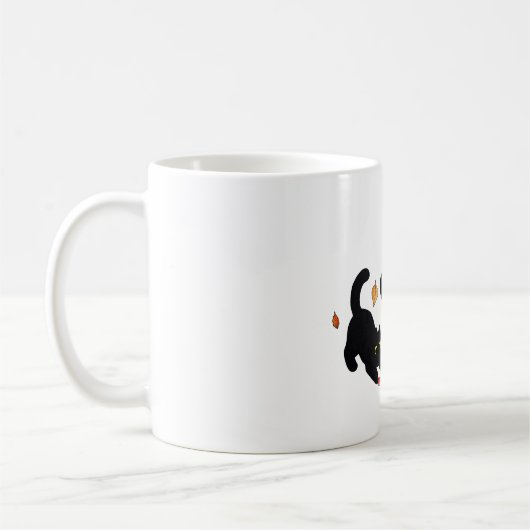Autumn Black Cat Silhouettes Kaffeetasse (Links)