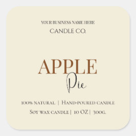 Autumn Blessing Apple Pie | Fall Candle Label  Quadratischer Aufkleber