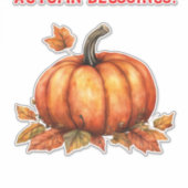 Autumn Blessings Pumpkin with Fall Leaves Classic Aufkleber (Vorderseite)