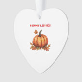 Autumn Blessings Pumpkin with Fall Leaves Classic  Ornament (Vorderseite)