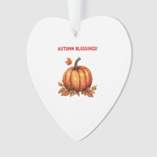 Autumn Blessings Pumpkin with Fall Leaves Classic Ornament (Vorderseite)