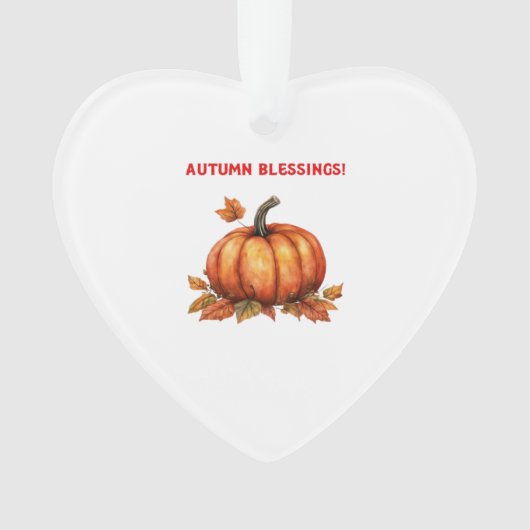 Autumn Blessings Pumpkin with Fall Leaves Classic  Ornament (Vorderseite)