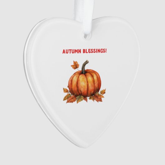 Autumn Blessings Pumpkin with Fall Leaves Classic Ornament (Vorderseite)