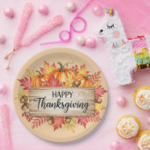 Autumn Blessings – Rustic Thanksgiving  Pappteller (Party)
