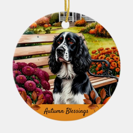 Autumn Blessings Thanksgiving Keramik Ornament (Vorne)