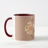 Autumn Bloom – Warm Beige & Orange Floral Art Tasse (Links)