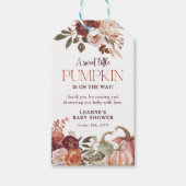 Autumn Blooms 'a little pumpkin' Baby Shower Favor Geschenkanhänger (Vorderseite)