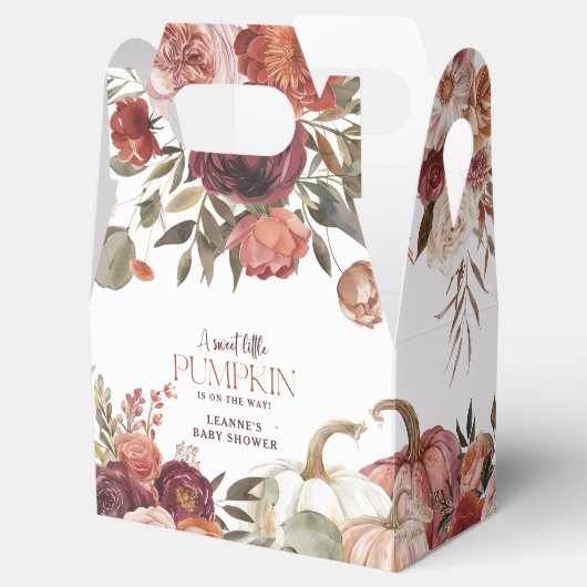 Autumn Blooms 'a little pumpkin' Baby Shower Geschenkschachtel (Geöffnet)