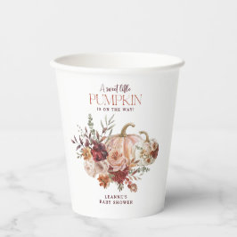 Autumn Blooms 'a little pumpkin' Baby Shower Pappbecher