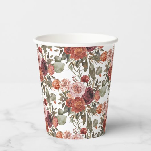 Autumn Blooms 'a little pumpkin' Baby Shower Pappbecher (Rückseite)