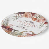 Autumn Blooms 'a little pumpkin' Baby Shower Pappteller (Schrägansicht)