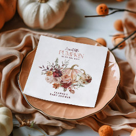 Autumn Blooms 'a little pumpkin' Baby Shower Serviette