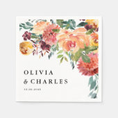 Autumn Blooms Bouquet Hochzeit im Herbst Serviette (Vorderseite)