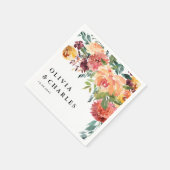 Autumn Blooms Bouquet Hochzeit im Herbst Serviette (Ecke)