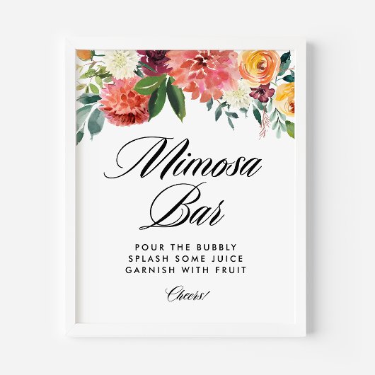 Autumn Blooms Brautparty Mimosa Bar Poster