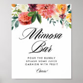 Autumn Blooms Brautparty Mimosa Bar Poster (Vorne)