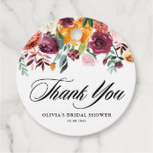 Autumn Blooms Garland Fall Brautparty Vielen Dank Geschenkanhänger (Vorderseite)