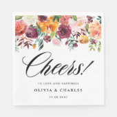 Autumn Blooms Garland Hochzeit im Herbst Serviette (Vorderseite)