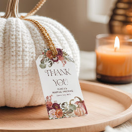 Autumn Blooms Pumpkin Brautparty Bevorzugung Geschenkanhänger