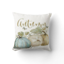 Autumn Blue Pumpkin Throw Kissen