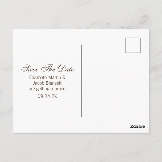 Autumn Blue Pumpkin Wheelbarrow Save the Date Postkarte (Rückseite)