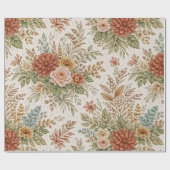 Autumn Blush Garden Floral Pattern Geschenkpapier (Flach)