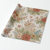 Autumn Blush Garden Floral Pattern Geschenkpapier (Ungerollt)
