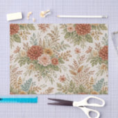 Autumn Blush Garden Floral Pattern Seidenpapier (Handwerk)
