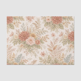 Autumn Blush Garden Floral Pattern Seidenpapier