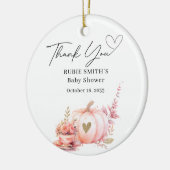 Autumn Blush Pink Pumpkin Gold Heart Vielen Dank Keramik Ornament (Links)