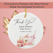 Autumn Blush Pink Pumpkin Gold Heart Vielen Dank Keramik Ornament