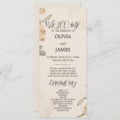 Autumn Boho Blooms | Moderne Hochzeitsprogramme Menükarte (Vorne/Hinten)