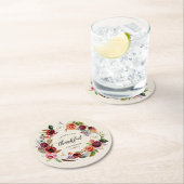 Autumn Boho Blooms Personalisierter Erntedank Runder Pappuntersetzer (Vor Ort)