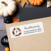 Autumn Boho Blooms Wreath Monogram-Rücksendeadress