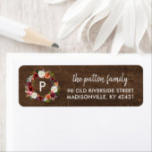 Autumn Boho Blooms Wreath Monogram-Rücksendeadress (Insitu)