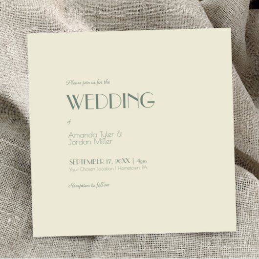 Autumn Boho Deko | Cream Square All one Wedding Einladung