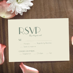 Autumn Boho Deko Cream Wedding RSVP Card Karte