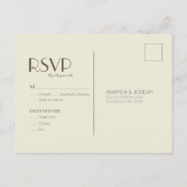 Autumn Boho Deko | Cream Wedding RSVP Einladungspostkarte