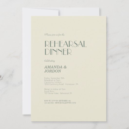 Autumn Boho Deko | Creme Probe Abendessen Einladung (Vorderseite)