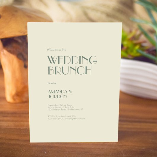 Autumn Boho Deko | Creme Wedding Brunch Einladung