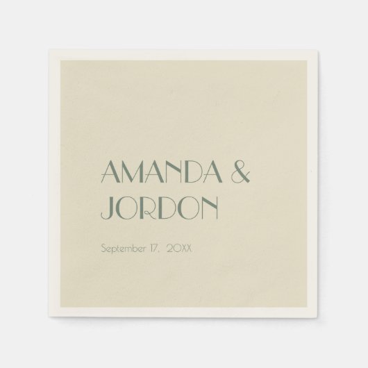 Autumn Boho Deko | Creme Wedding Cocktail Serviette (Vorderseite)