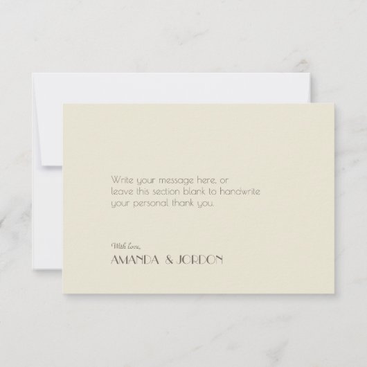 Autumn Boho Deko | Creme Wedding Flat Dankeskarte (Rückseite)