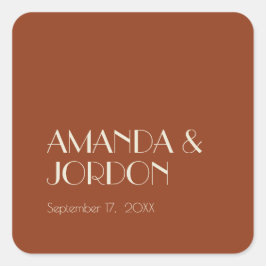 Autumn Boho Deko | Rostaufkleber für das Siegel Quadratischer Aufkleber