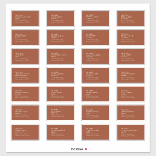 Autumn Boho Deko | Rust Guest Address Label (Blatt)