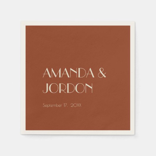 Autumn Boho Deko | Rust Wedding Cocktail Serviette (Vorderseite)