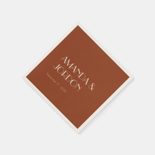 Autumn Boho Deko | Rust Wedding Cocktail Serviette (Ecke)